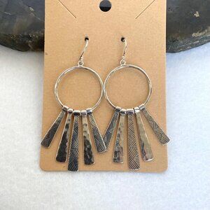 Silpada Sterling Silver 925 "Nod To Mod" Chandelier Hammered Dangle Earrings